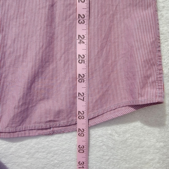 Stone Rose Black Rivet Collection Pink White Striped Button Down Flip Cuff XL - Picture 13 of 13